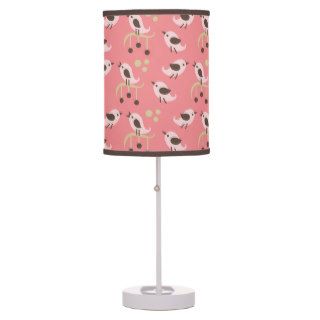 Pink and Brown Birds Table Lamp