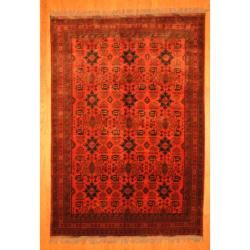 Afghan Hand knotted Tribal Khal Mohammadi Red/ Navy Wool Rug (6'6 x 9'5) 5x8   6x9 Rugs