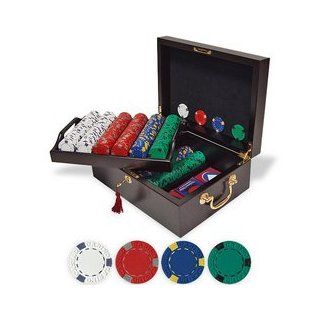 13 Gram Pro Series Poker Chip Set Wtih Mahogany Case 500 Chips  Card Game Accessories  Sports & Outdoors
