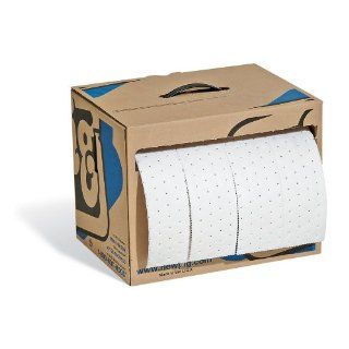 New Pig MAT442 Polypropylene Rip & Fit Oil Only Absorbent Mat Roll in Dispenser Box, 7.9 Gallon Absorbency, 60' Length x 15" Width, White Science Lab Spill Containment Supplies