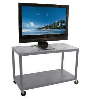 Luxor 2 Shelf 48 in Wide LCD Tv Cart with Mount 32 in H Gray