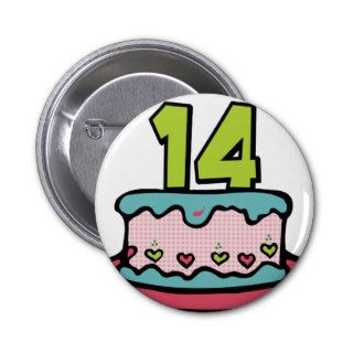 14 Year Old Birthday Cake Button