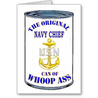 NAVY CHIEF CAN OF WHOOP ASS GREETING CARDS