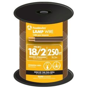 Southwire 250 ft. 18 2 Lamp Wire   Brown 49908744