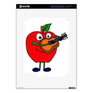 XX  Apple Playing Guitar Cartoon Skin For iPad 3