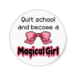 kawaii quit school become a magical girl melty round stickers