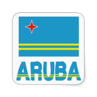 Aruba Flag and Word Stickers