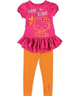 Hello Kitty Girls 4 6X Jersey Tunic and Legging Set (5, Multi) Clothing