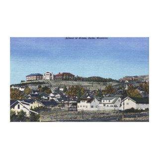 Butte, Montana   School of Mines View of Gallery Wrapped Canvas