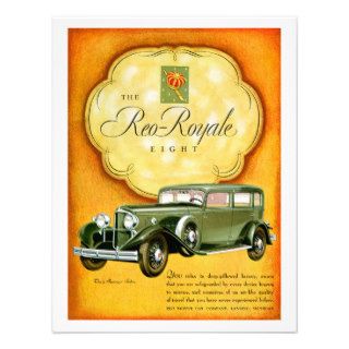Reo Royale Eight ~ Vintage Automobile Ad Personalized Invitations