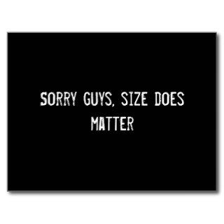 Sorry guys, size does matter postcards