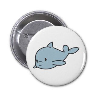 Custom Cute Baby Dolphin Cartoon Pinback Buttons