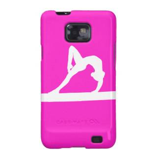 Samsung Galaxy S Gymnast Silhouette White on Pink Samsung Galaxy Cover