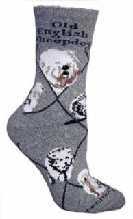 Wheel House Designs Women's Old English Sheepdog Socks 9 11 Gray Clothing