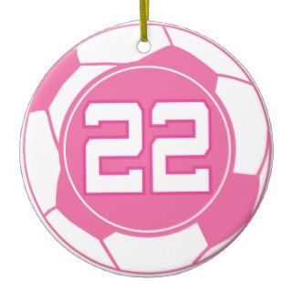 Womens Soccer Player Number 22 Gift Ornaments