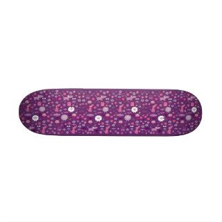 Cute Sheep Dogs Cats Purple Deck For Girls Skateboards