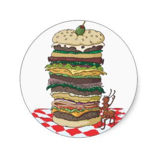 The Ant and the Big Sandwich Round Sticker