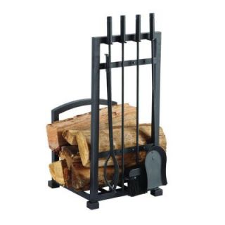 Pleasant Hearth Harper 4 Piece Log Holder and Fireplace Tool Set FA338LT