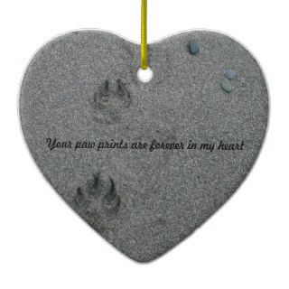Paw Prints in the Sand Pet Memorial Ornament