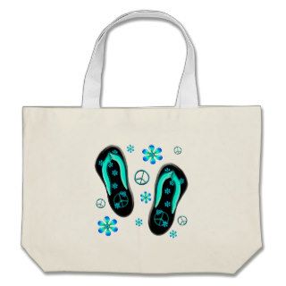 Flip Flops, Peace and  Flower Power Canvas Bags