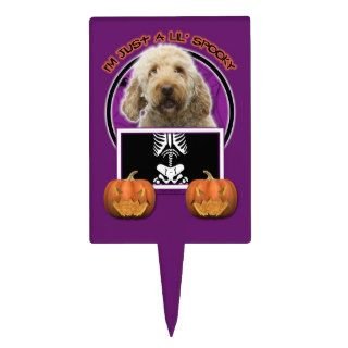 Halloween   Just a Lil Spooky   GoldenDoodle Rectangular Cake Topper