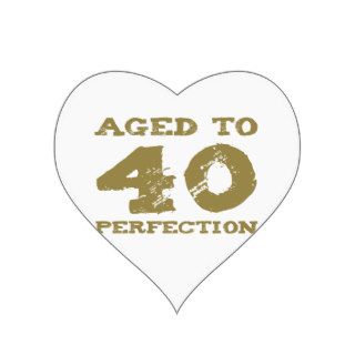 40th Birthday Aged To Perfection Heart Sticker