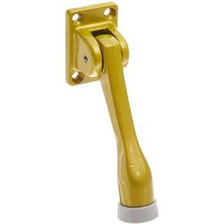 Rockwood 460.BRS Aluminum Kick Down Door Stop, #8 x 1 FH SMS Fastener, 4" Projection, 2 1/16" Base Width x 1 3/8" Base Length, Brass Finish