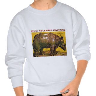 Stiff, Inflexible, Invincible rhino  brown.png Sweatshirt