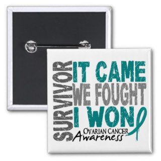 Ovarian Cancer Survivor It Came We Fought I Won Button