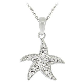 DB Designs Sterling Silver Diamond Accent Starfish Necklace DB Designs Diamond Necklaces