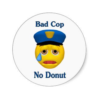 Bad Cop No Donut Round Stickers