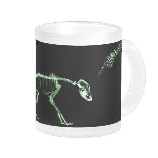 Bad Dog X ray Skeleton in Green Coffee Mug