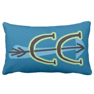 Whimsical Cross Country   CC Symbol   BLUE Pillow