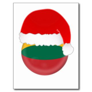 Lithuania Santa, flag and hat Postcards
