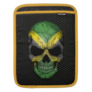Jamaican Flag Skull on Steel Mesh Graphic Sleeve For iPads