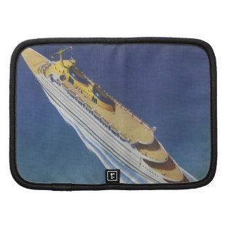 Vintage Cruise Ship in the Ocean Seen Above Folio Planners