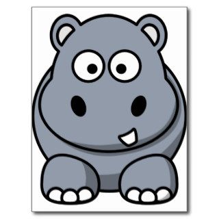 Cute Cartoon Hippo Postcard