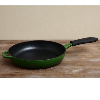 Lodge Green Enamel 11 inch Skillet with Silicone Handle Holder Lodge Manufacturing Pots/Pans