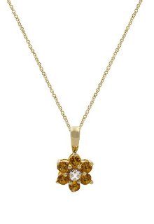 Effy Jewlery Citrine and Diamond Pendant, .58 TCW Jewelry