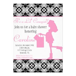 Cowgirl Baby Shower Invitation (Pink)