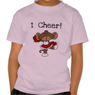 Monkey Cheerleader Red and White Tshirts and Gifts