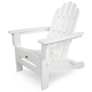 Trex Outdoor Furniture Cape Cod Classic White Folding Patio Adirondack Chair TXA53CW