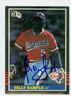 Billy Sample AUTO 1985 Donruss #464 Rangers Sports Collectibles