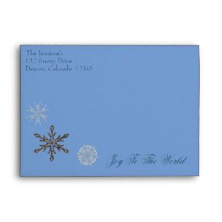 Snowflakes Joy To The World Christmas Envelope