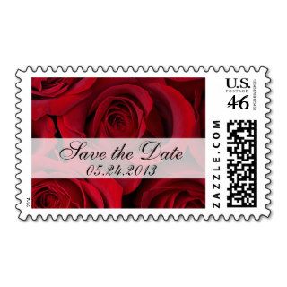 Red Roses Save the Date Postage Stamps
