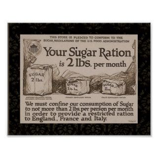 "WW1 Sugar Ration" Posters