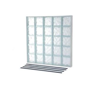 TAFCO WINDOWS NailUp2 40 in. x 40 in. x 3 1/4 in. Wave Pattern Solid Glass Block Window NU2 4040WS