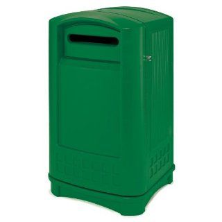 Rubbermaid 3969 Plaza Paper Recycling Container   Green (FG396900DGRN)   Office Waste Bins