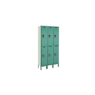 HALLOWELL Premium Steel Lockers   2 Tier Lockers   Green mist Storage Lockers