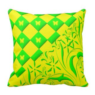 Green and Yellow Butterfly Pillows